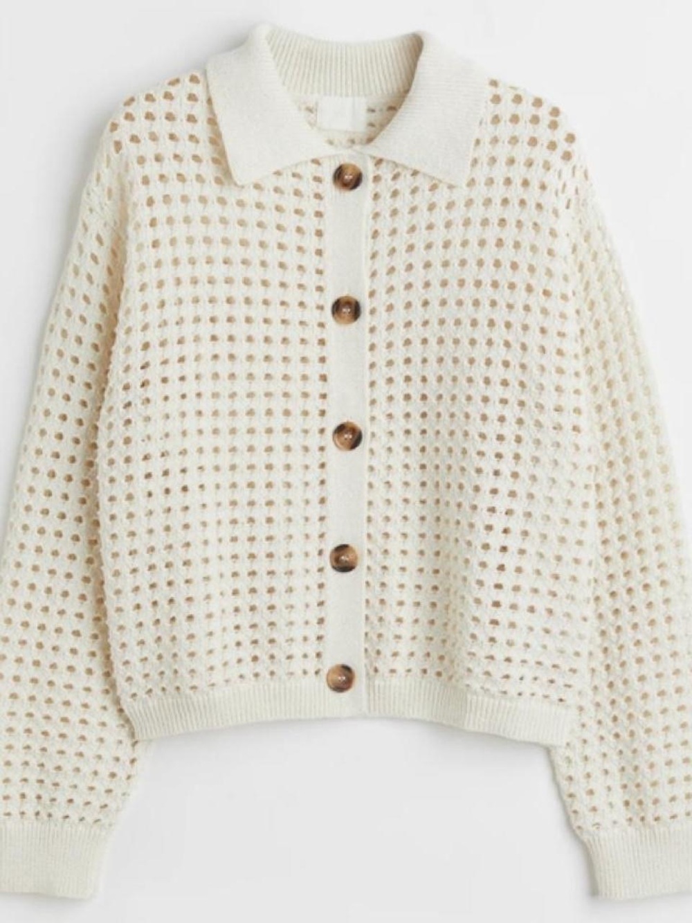 H&M Crochet Cardigan Sweater size Small cream